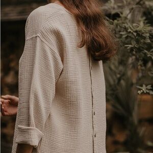 The Simple Folk Button Back Top